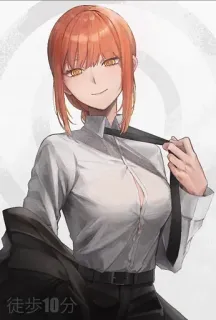 ☄ Makima Chainsaw Man 徒歩10分 anime, manga, Chainsaw Man, Makima, orange hair, character telegram sticker