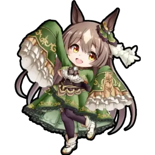 😍 Anime, Mignon, Chibi, Fille, Oreilles de cheval, Oreilles d'animaux telegram sticker