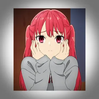 💫 Anime, Mädchen, Cartoon, Süß, Pinke Haare, Traurig, Charakter telegram sticker