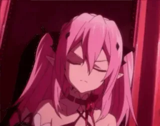 😑 Krul Tepes Seraph of the End Anime, Vampir, pinke Haare, Manga, Königin telegram sticker