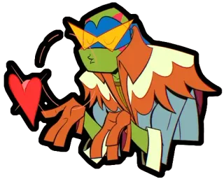 ❤️ Michelangelo Rise of the Teenage Mutant Ninja Turtles ไมเคิลแองเจโล, เต่านินจา, การ์ตูน, แอนิเมชั่น, หัวใจ, ตัวละคร, TMNT telegram sticker