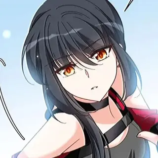 👍 애니메이션, 만화, 여자, 캐릭터, 검은 머리 telegram sticker