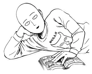 📕 Saitama One-Punch Man BULLS one punch man, saitama, anime, manga, cartoon telegram sticker