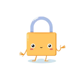 ☺ 자물쇠, 보안, 금고, 보호, 귀여운, 만화 whatsapp sticker