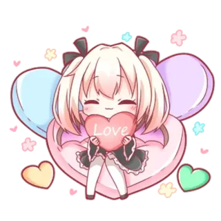 ❤️ Love อนิเมะ, น่ารัก, หัวใจ, ความรัก, คาวาอิ telegram sticker