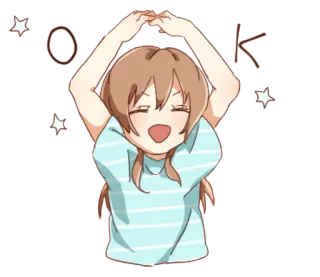 👩 OK ok, genehmigt, niedlich, Anime, Mädchen telegram sticker