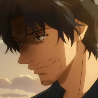 🙂 Anime, Charakter, Mann, Porträt, Gesichtsausdruck, ernst telegram sticker