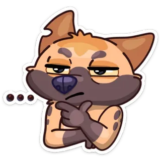 🤔 dog, thinking, cartoon, question, expression, animal whatsapp sticker