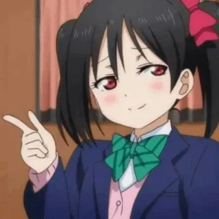 🎈 Nico Yazawa Love Live! Anime, Mädchen, Süß, Idol, Zwinkern, Friedenszeichen telegram sticker