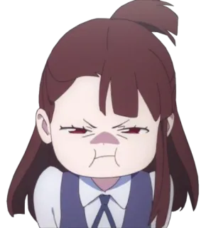 ☹️ Akko Little Witch Academia anime, cartone animato, little witch academia, akko, atsuko kagari, strega, divertente telegram sticker