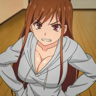🌟 アニメ, 漫画, 怒り, 女の子 telegram sticker