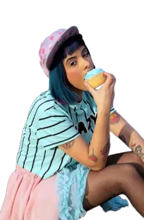 🍩 женщина, капкейк, шляпа, Мелани Мартинес telegram sticker