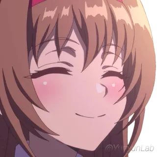😊 Animé, fille, souriante, mignon, joyeux telegram sticker