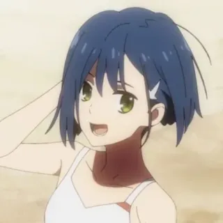 🍤 Ichigo Darling in the Franxx 动漫, 女孩, 短发, 微笑, 可爱, 角色 telegram sticker