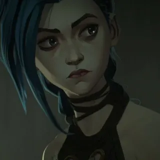 🕳 Jinx Arcane Jinx, Arcane, League of Legends, Personaggio, Capelli blu telegram sticker