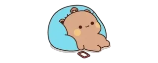 😀 곰, 귀여운, 만화, 사랑스러운, 소파, 휴식 telegram sticker