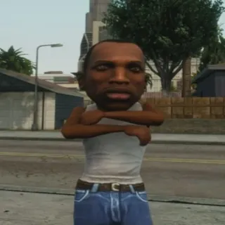 😒 CJ Grand Theft Auto CJ, Grand Theft Auto, Video game, Desenho animado, Personagem whatsapp sticker