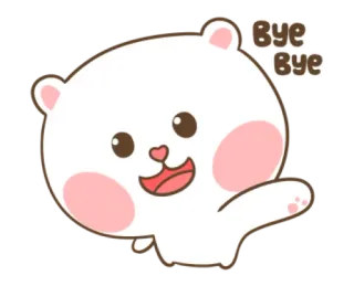 👋 BYE BYE oso, lindo, saludando, despedida, adiós, chao, dibujo animado telegram sticker