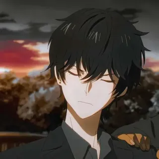 🕳 Anime, Personaje, Manga, Chico, Pelo negro whatsapp sticker