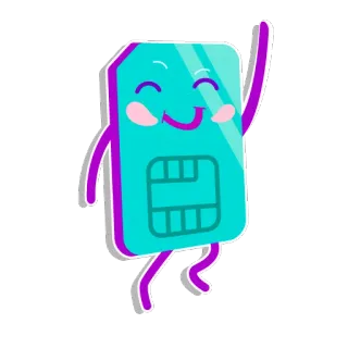 😌 kartu SIM, kartun, karakter, teknologi, telekomunikasi whatsapp sticker