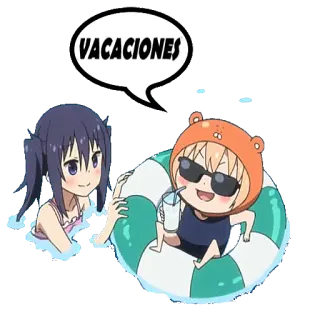 ⛱ VACACIONES vacaciones, anime, verano, playa, dibujos animados, relajación, fiesta telegram sticker
