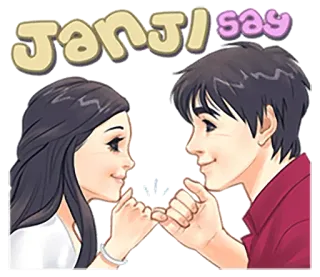 😚 Janji Say promesa, amor, relación, pareja, romance, promesa meñique telegram sticker