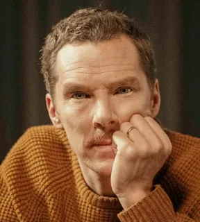 🤨 Benedict Cumberbatch actor, portrait, celebrity, man, sweater, face telegram sticker