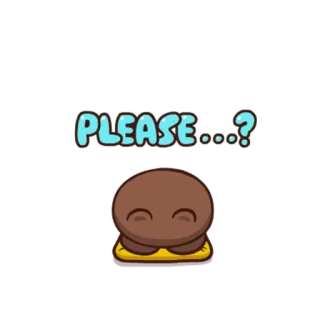 🙏 PLEASE...? carino, supplicante, kawaii, implorare, cartone animato whatsapp sticker