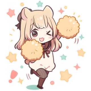 😉 치비, 귀여운, 카와이, 애니, 소녀, 만화, 마스코트 telegram sticker