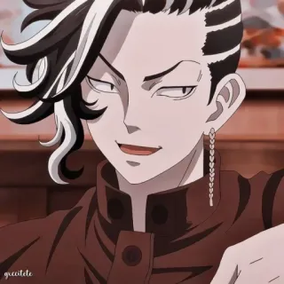 🖤 Anime, Personnage, Portrait, Homme, Boucle d'oreille telegram sticker