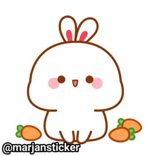 ❤️ @marjansticker кролик, морковь, милый, каваий, животное, стикер telegram sticker