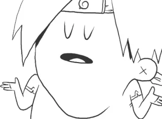 🤷‍♀ cartoon, drawing, character, expression, white, line art telegram sticker