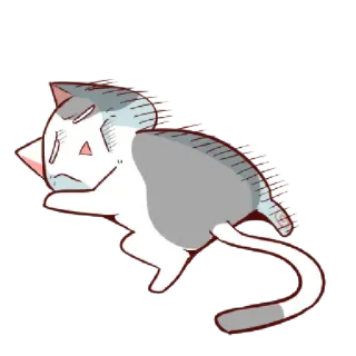 😫 cat, animal, cute, running telegram sticker