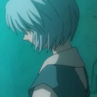 🥛 Rei Ayanami Neon Genesis Evangelion Anime, Rei Ayanami, Evangelion, Postać, Smutny telegram sticker