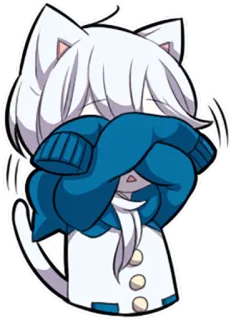 🙈 kot, płacz, anime, kreskówka, słodki, kawaii, smutny telegram sticker