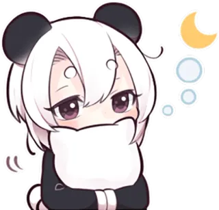 😪 Panda, Anime, Lindo, Dormilón, Dibujos animados telegram sticker