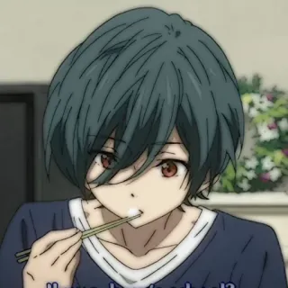 🧃 Have you had lunch? Anime, Manger, Déjeuner, Baguettes, Garçon whatsapp sticker