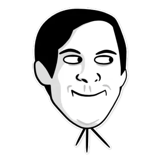 😈 meme, internet meme, trollface, face, funny, humor telegram sticker