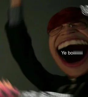 😆 Ye boiiiiiii meme, funny, excited, celebration, reaction telegram sticker