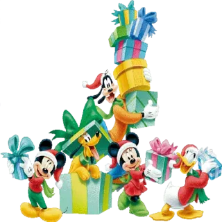🎁 Mickey Mouse mickey mouse, goofy, donald duck, christmas, gifts, pluto telegram sticker