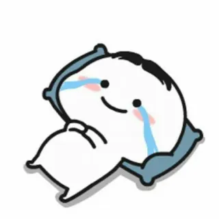 😭 triste, cuscino, piangere, kawaii, lacrime, carino telegram sticker