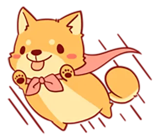 🐶 สุนัข, สัตว์, น่ารัก, ชิบะอินุ, การ์ตูน, บิน telegram sticker