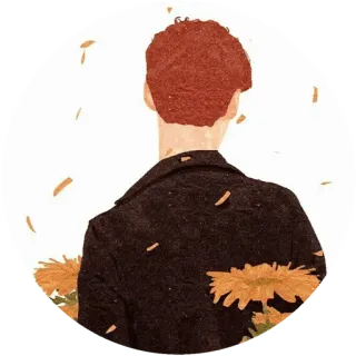 🌼 Mann, Blumen, Jacke, Rückansicht, Person whatsapp sticker