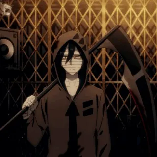 🩸 Zack Angels of Death anime, scythe, blood, character, Zack, Angels of Death telegram sticker