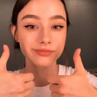 💅 Polegar para cima, Positivo, Aprovação, Mulher, Menina, Beleza, Maquiagem telegram sticker