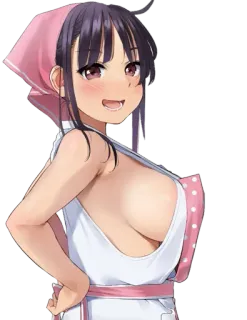 🤤 Anime, Frau, Schürze, Cartoon, Mädchen telegram sticker