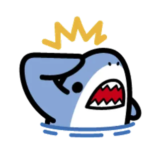🐯 Squalo, Cartone animato, Animale, Carino, Mare, Oceano whatsapp sticker