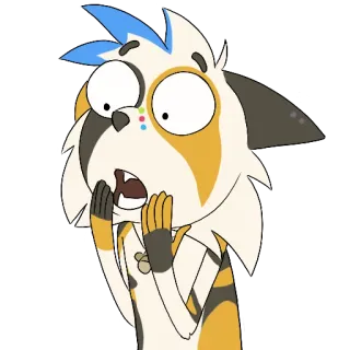 😱 Cartoon, Tier, Figur, Ausdruck, Besorgt, Schockiert telegram sticker