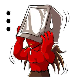 😰 chorando, chateado, estressado, balde, triste, vermelho, demônio, ilustração telegram sticker