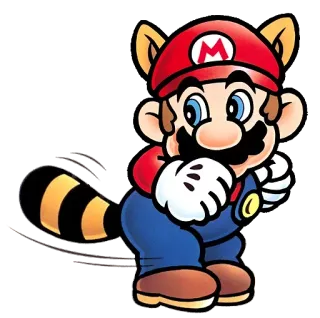 😆 Mario Super Mario Bros. 3 tanuki, videogioco, procione, nintendo, super mario telegram sticker